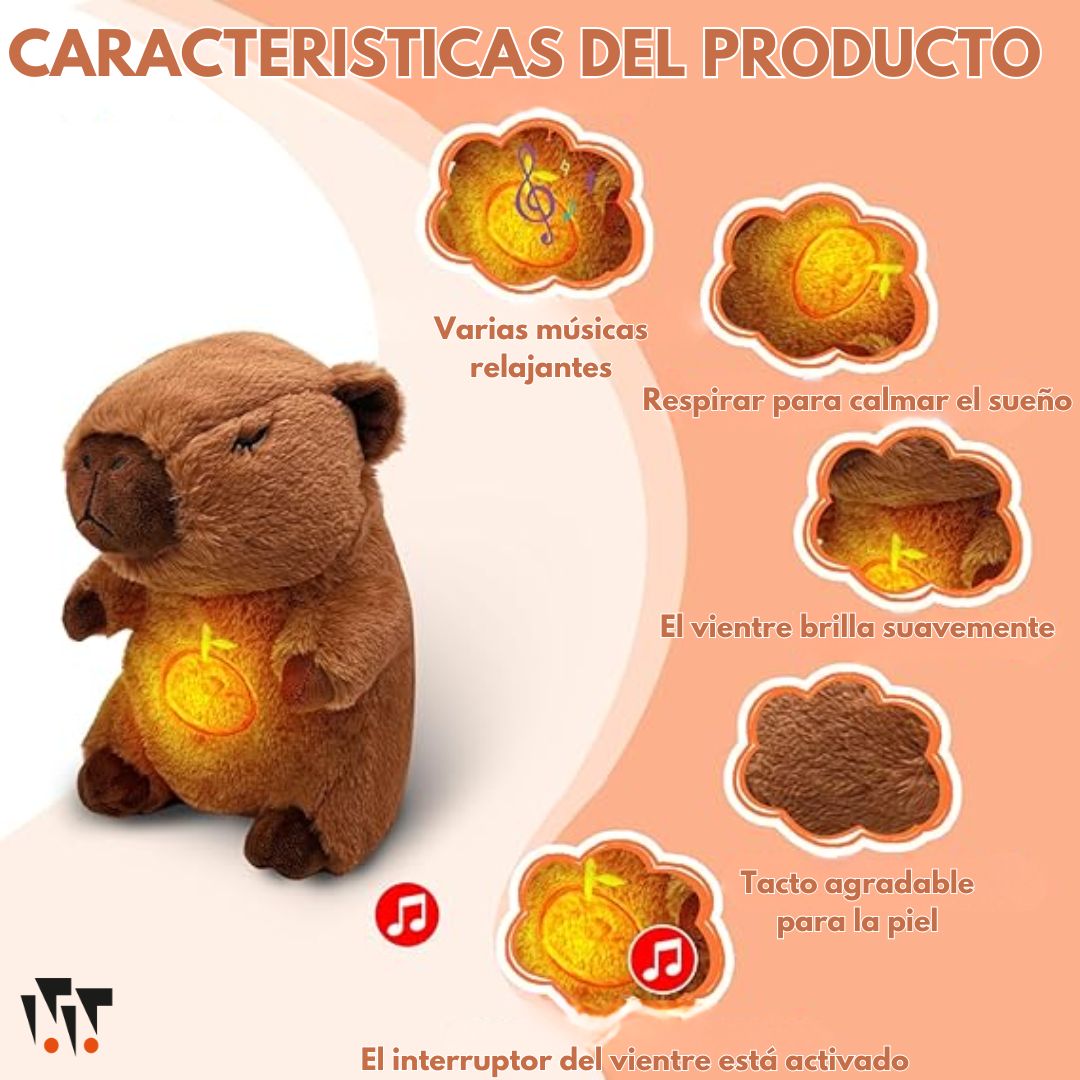 Capibara Interactivo DulceCapy – Respira, Ilumina y Relaja a tu Bebé