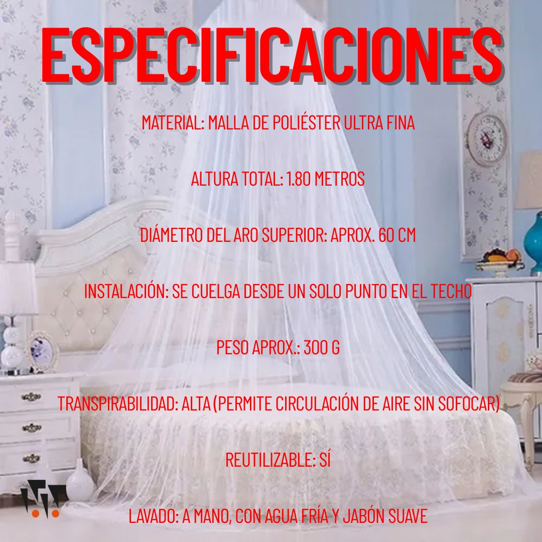 Toldillo de Mosquitos para Cama con Cúpula Colgante