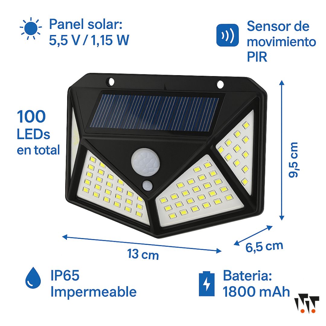 Más luz, más seguridad, cero consumo - LAMPARA SOLAR PACK 4