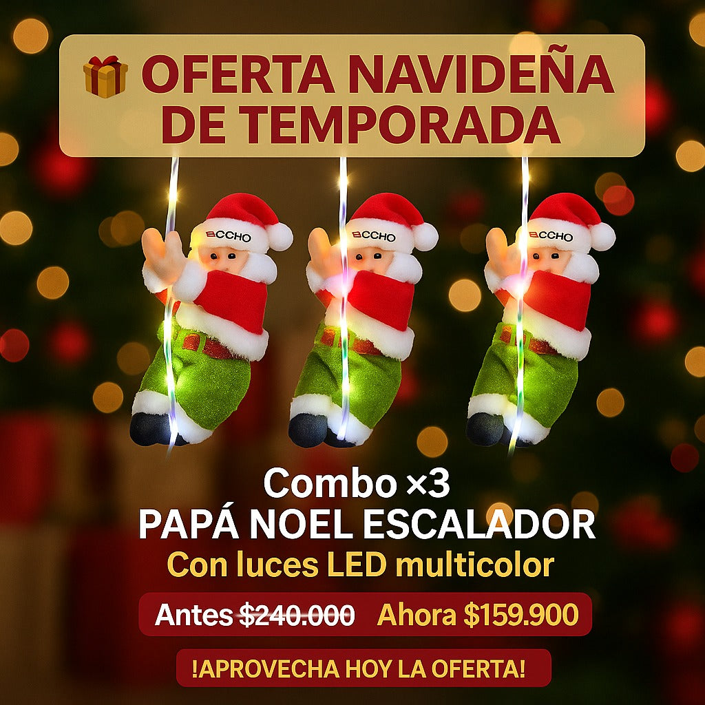 Combo x 3 Papa Noel Escalador