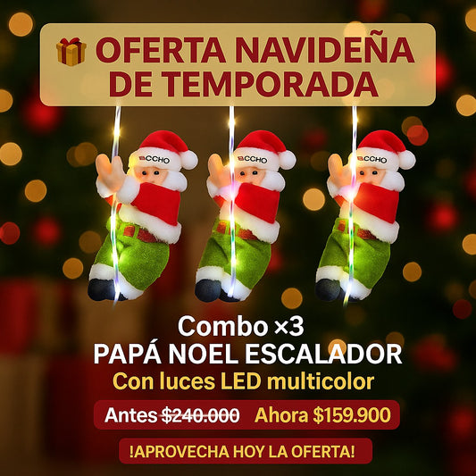 Combo x 3 Papa Noel Escalador