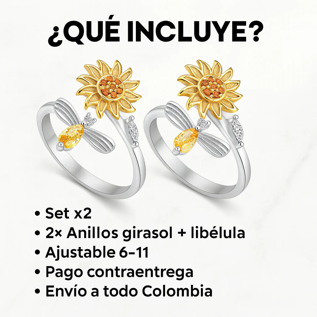 Paga 1 Lleva 2 Anillos con Baño en Oro