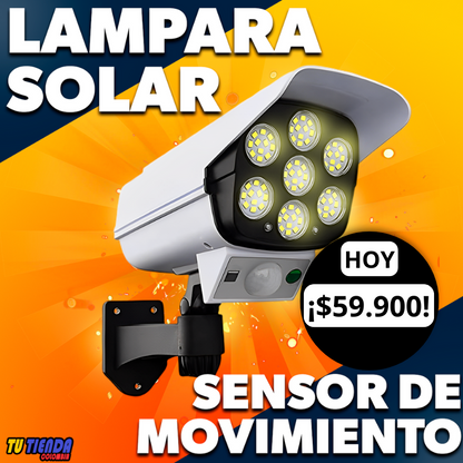 LAMPARA SOLAR CON SENSOR - CAMARA DISUASORIA