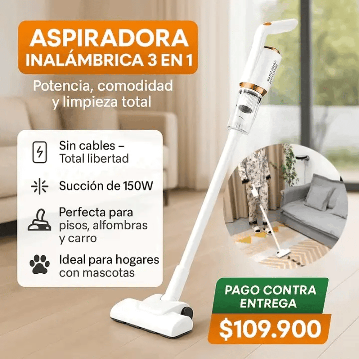 Aspiradora 3 En 1 Multifuncional Inalambrica