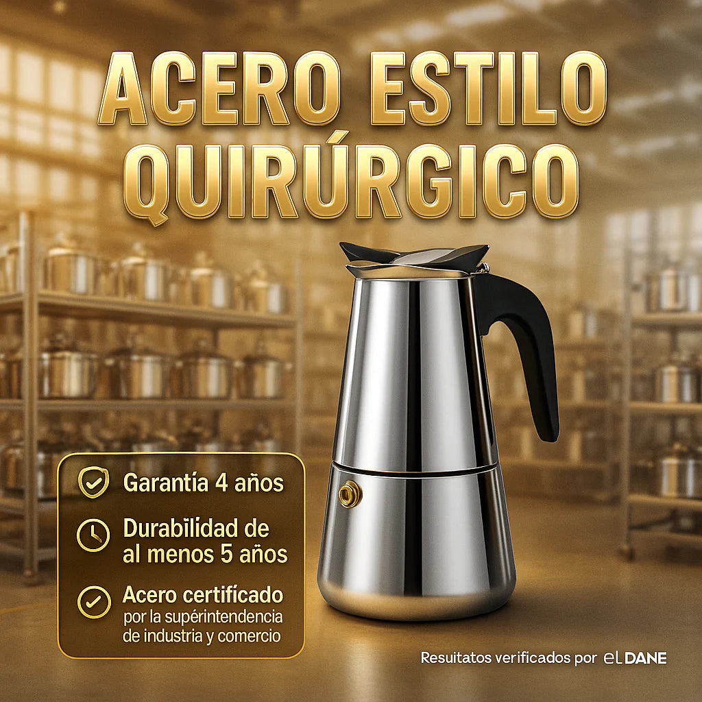 Cafetera 12 Tazas en Acero Quirurjico [1 litro]