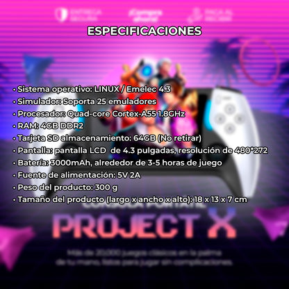 Consola portátil de videojuegos PROJECT X