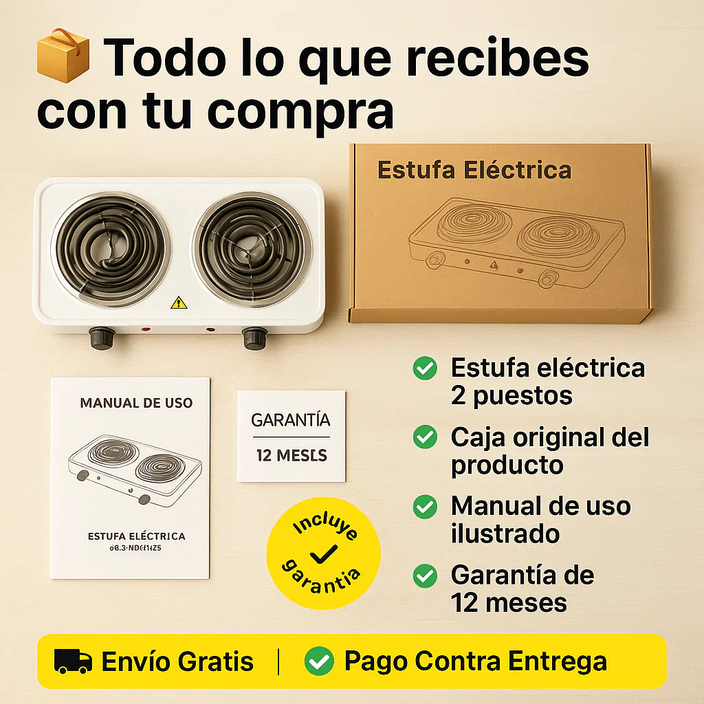 Estufa Electrica Portatil 2 Puestos