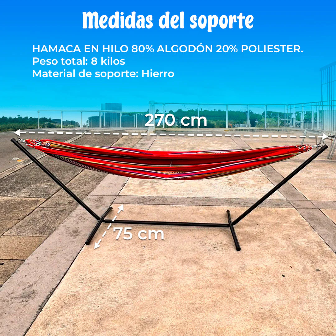 Hamaca con Soporte (incluye Bolso) - Soporta hasta 170 kilos