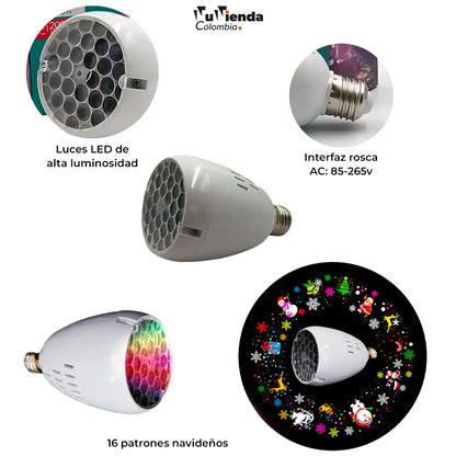 Proyector Navideño Con Figuras en Colores