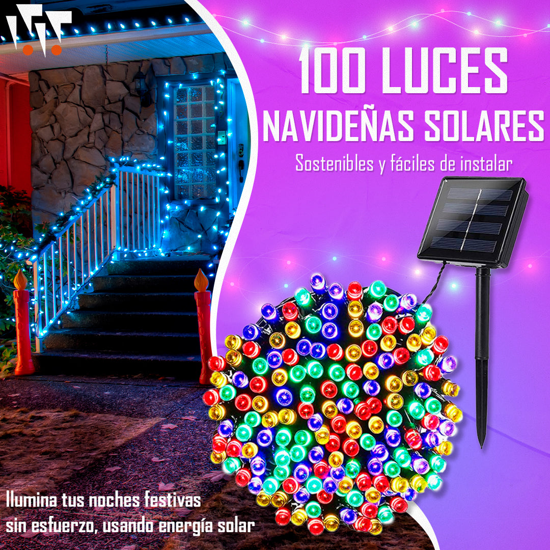 Luces Navideñas (15 METROS) + SE CARGAN CON ENERGIA SOLAR