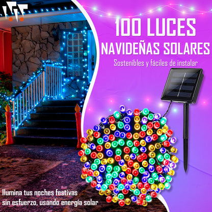 Luces Navideñas (15 METROS) + SE CARGAN CON ENERGIA SOLAR