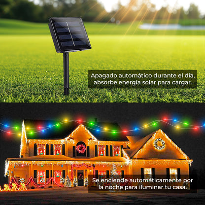 Luces Navideñas (15 METROS) + SE CARGAN CON ENERGIA SOLAR