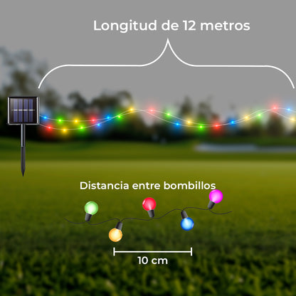 Luces Navideñas (15 METROS) + SE CARGAN CON ENERGIA SOLAR