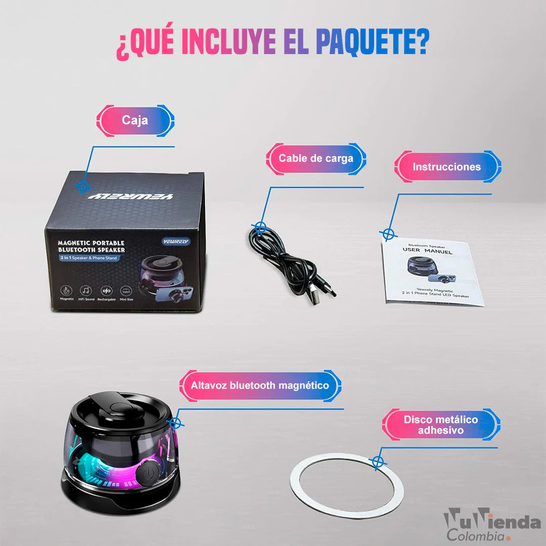 Parlante Inalámbrico Magnético (Potencia Garantizada)