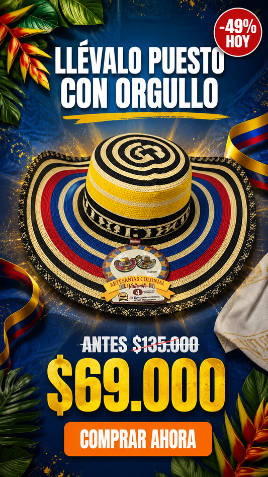 Sombrero Vueltiao Artesanal Selección Colombia