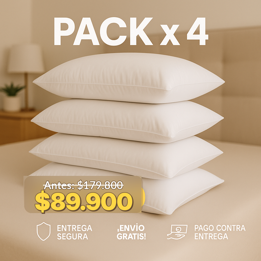 ¡Oferta Hoy!🎁 Combo x 4 Almohadas Algodon