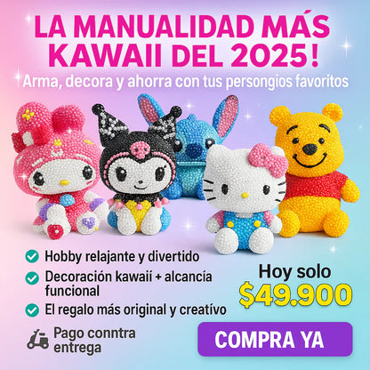 Alcancía Kawaii con Diamantes 3D [Quincena]