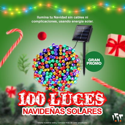 Luces Navideñas (15 METROS) + SE CARGAN CON ENERGIA SOLAR