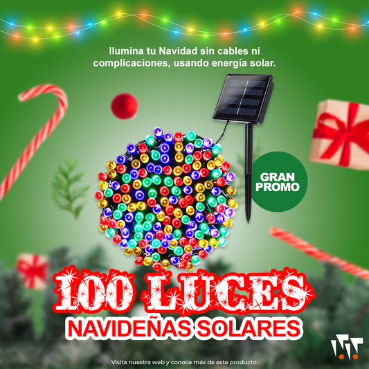 Luces Navideñas (15 METROS) + SE CARGAN CON ENERGIA SOLAR