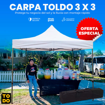 Carpa de 3 x 3 [Estructura garantizada por 2 Años]