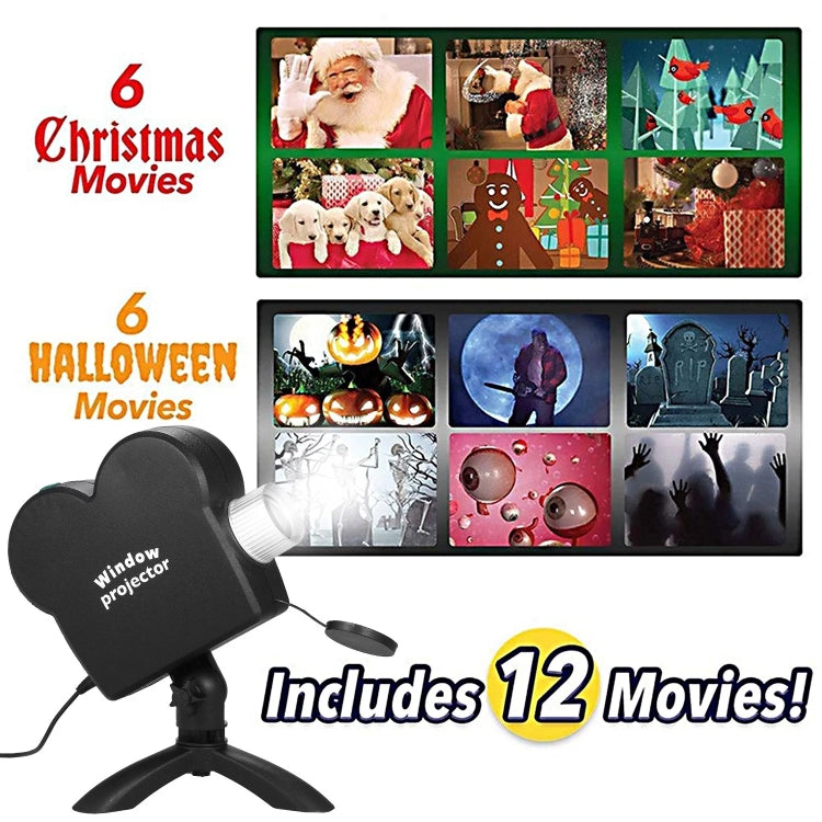 Proyector Para Ventana +11 Películas de🎃 Halloween y Navideñas