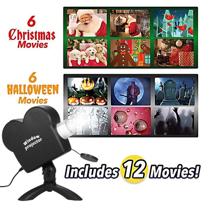 Proyector Para Ventana +11 Películas de🎃 Halloween y Navideñas